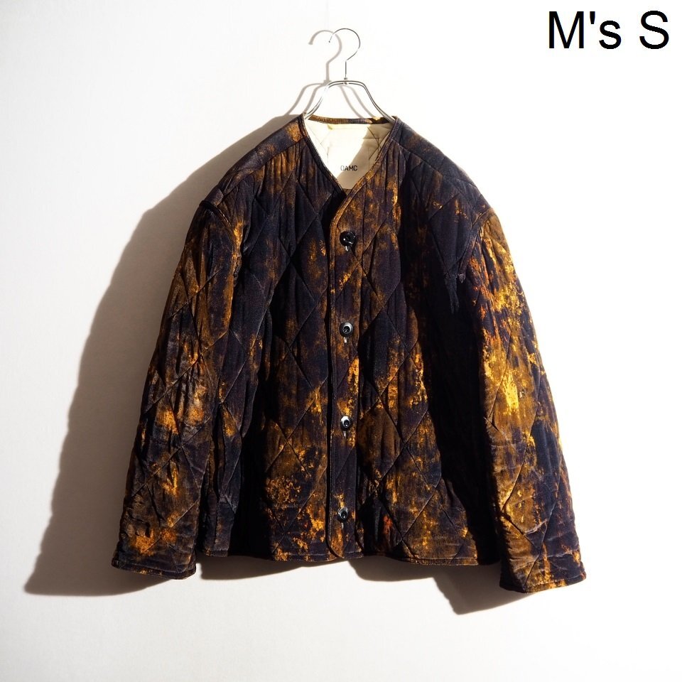 C4177h1 ▼OAMC オーエーエムシー▼ Combat Liner Velvet Jacket ベルベット キルティングライナージャケット ブラウン ネイビー S 秋冬 rb拍卖