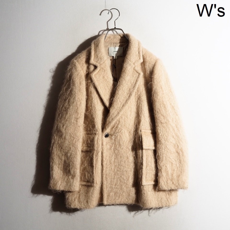 C4326P ▼HYKE ハイク × SUPER A MARKET▼ MOHAIR SHORT COAT モヘヤ ダブル ショートコート ベージュ 1 rb mks拍卖
