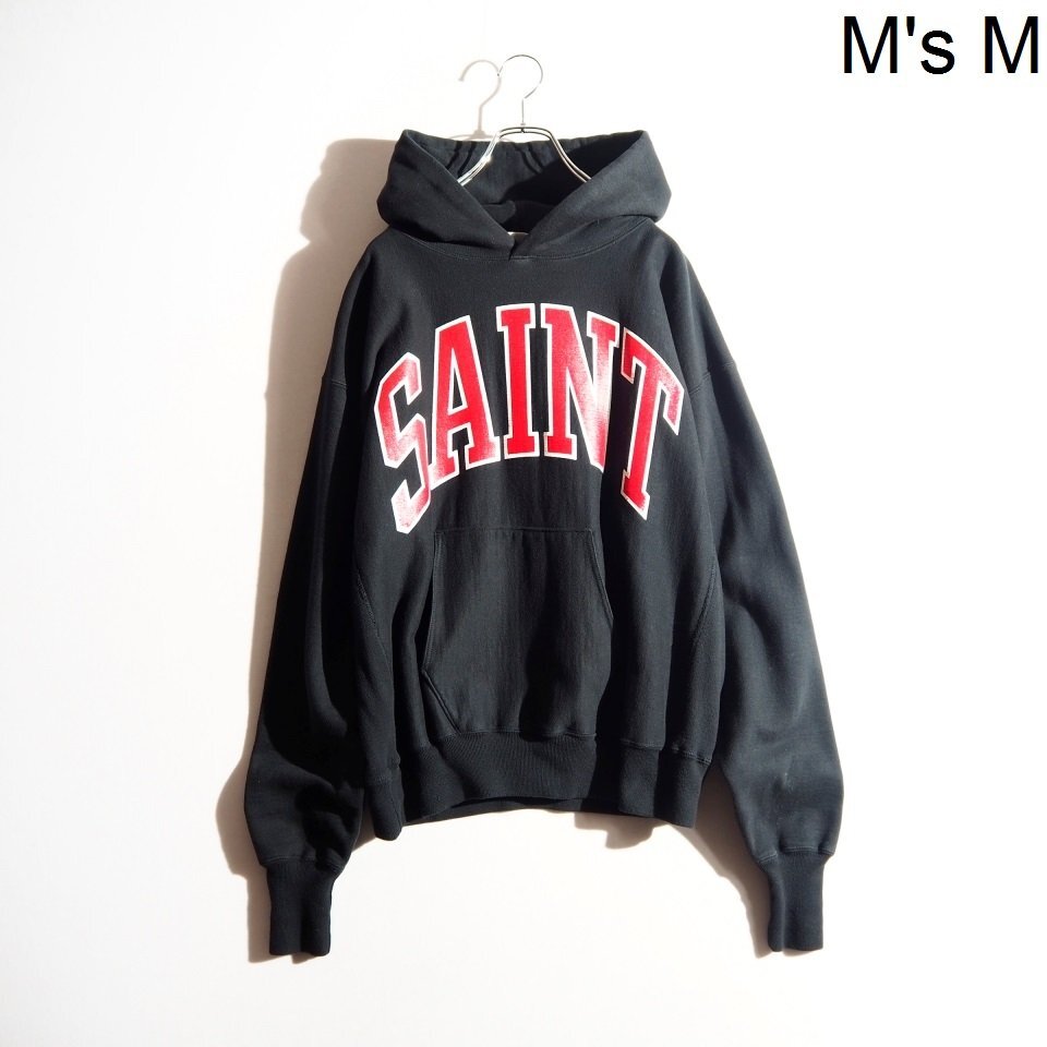 R1792P ▼SAINT MICHAEL セントマイケル▼ 23AW HOODIE ARCH SAINT アーチロゴ スウェット フーディ パーカー ブラック M 秋~春 rb mks拍卖