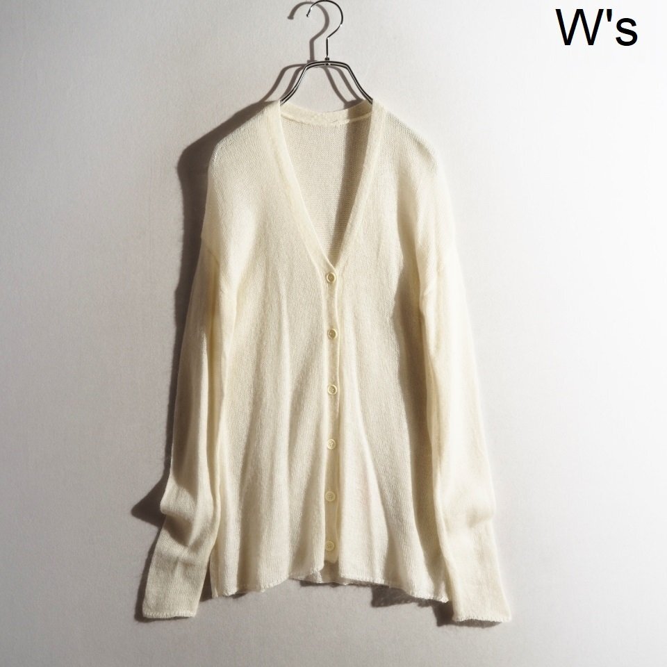 P9598P ▼e YO BIOTOP ヨービオトープ▼ mohair cardigan シアー モヘア ニット カーディガン ホワイト フリー 秋冬 rb mks拍卖