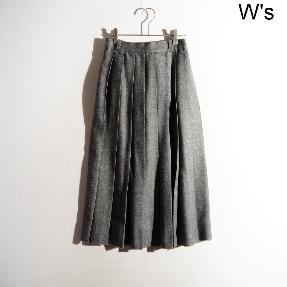P4679P ▼ebure エブール▼ ロングフレア プリーツスカート グレー 36 / ウールスカート 3610500152 秋冬 rb拍卖