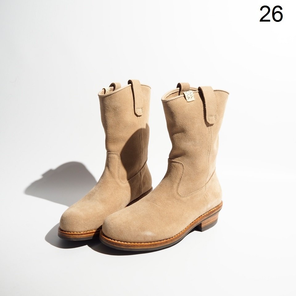 P9957P ▼visvim ヴィズヴィム▼ 22SS WABANAKI WAITE-FOLK SAND スエード ペコスブーツ 9/26cm 0122102002008 ビズビム rb mks拍卖