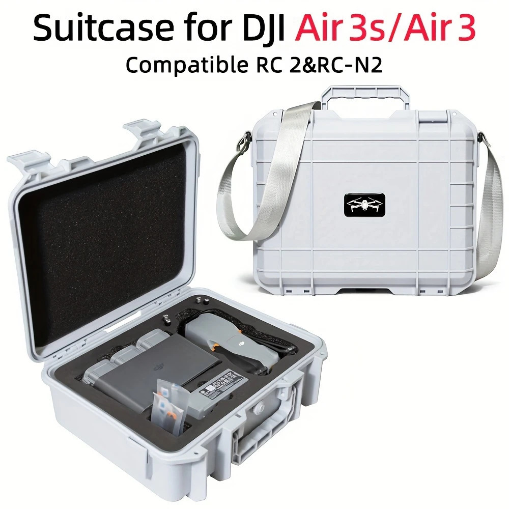ドローン収納ケース DJI Air 3S/RC2/RC N2用、デュアル互換性、取り外し可能ライナー、ポリプロピレン構造 防水 ポーセジ(white)拍卖