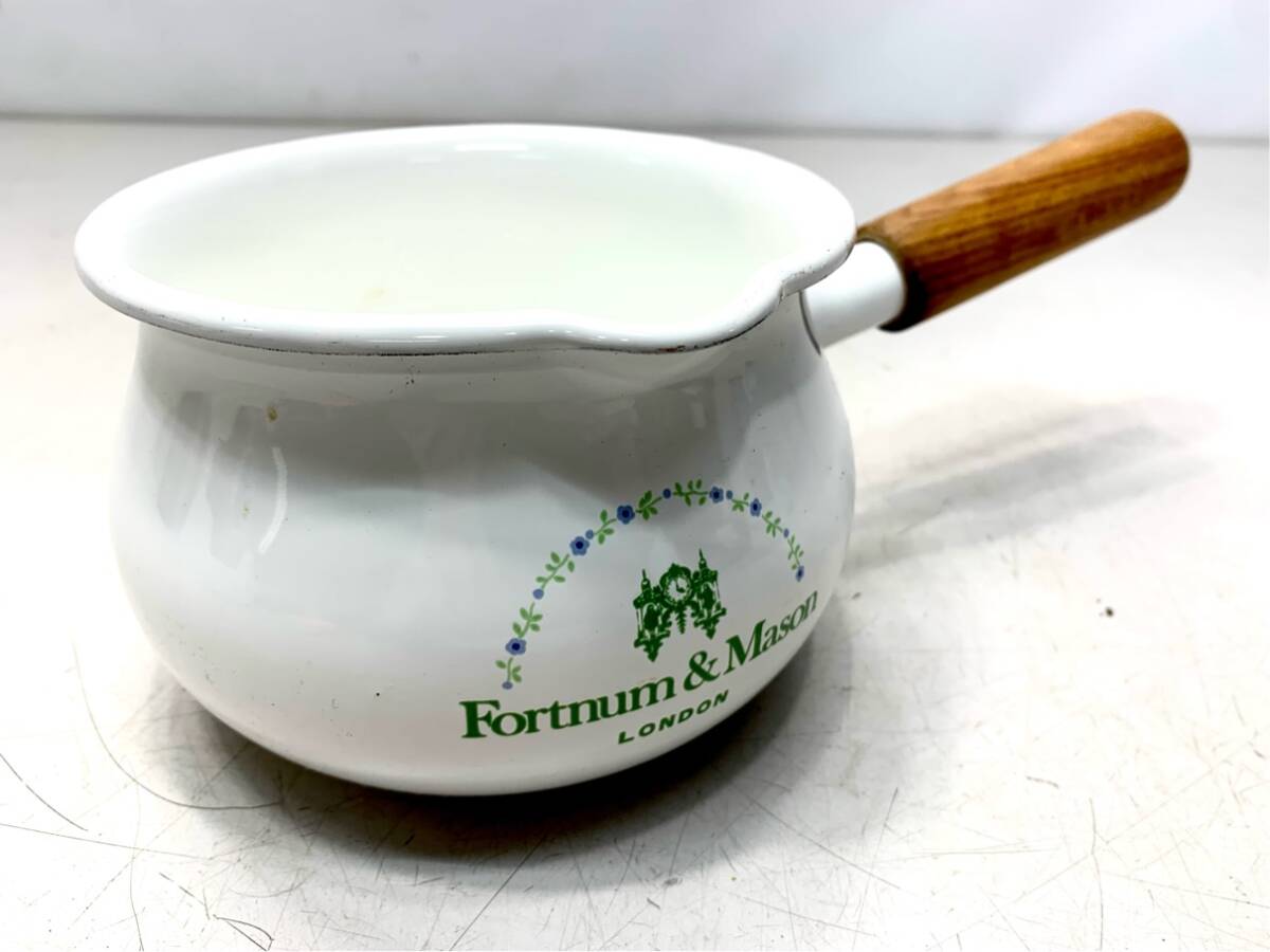 貴重 ミルクパン 片手鍋 コンパクト Fortnum & Mason ホーロー製 レトロ ヴィンテージ A9796A06拍卖