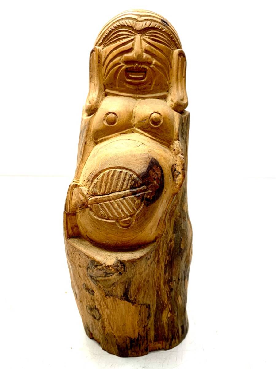 貴重 達磨大師 だるま 天然木 インテリア 木彫り こけし 美術 置物 アンティーク ヴィンテージ雑貨 レトロ A9824A06拍卖