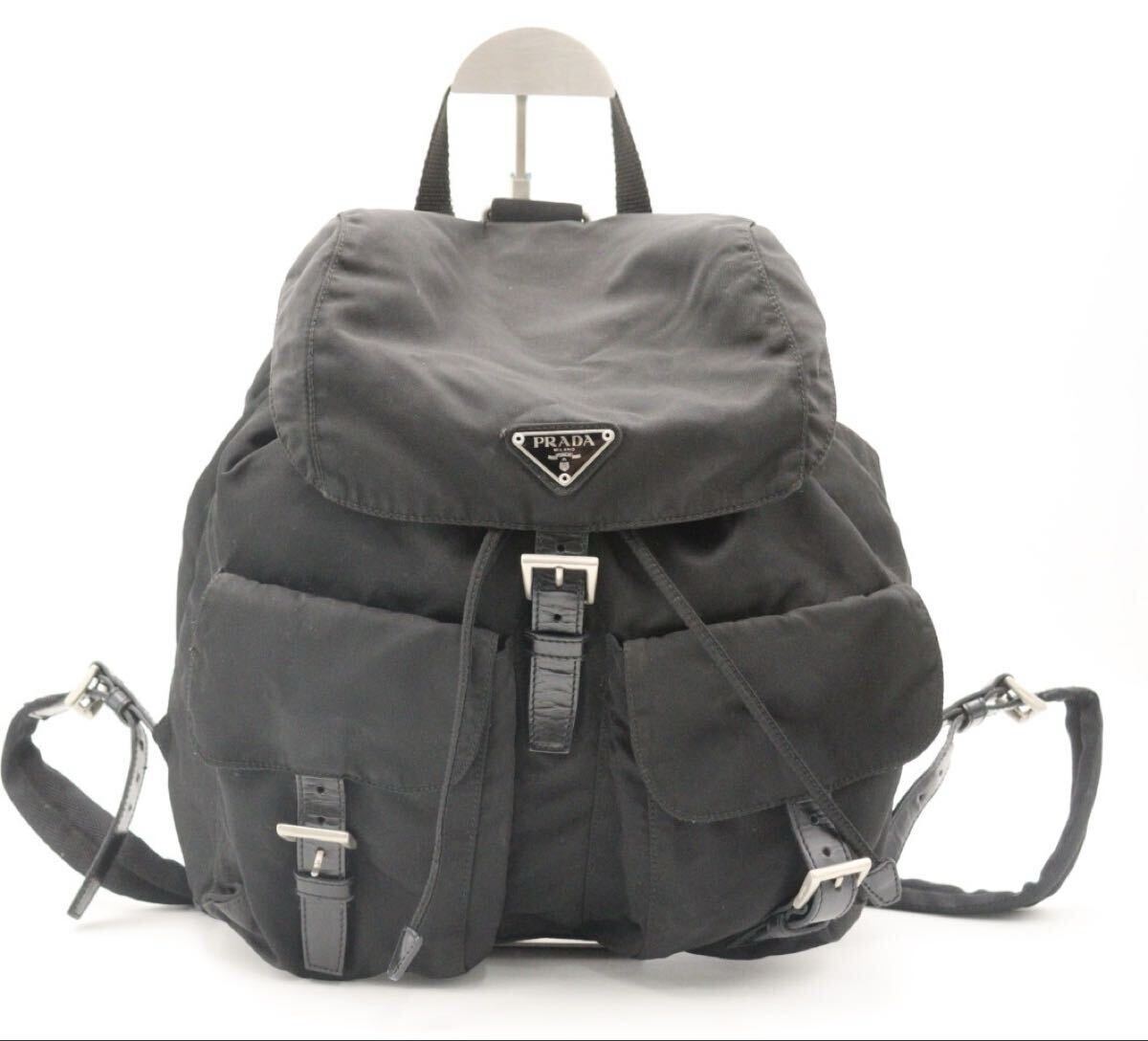 プラダ PRADA ナイロン×レザー バックパック リュックサック ブラック拍卖