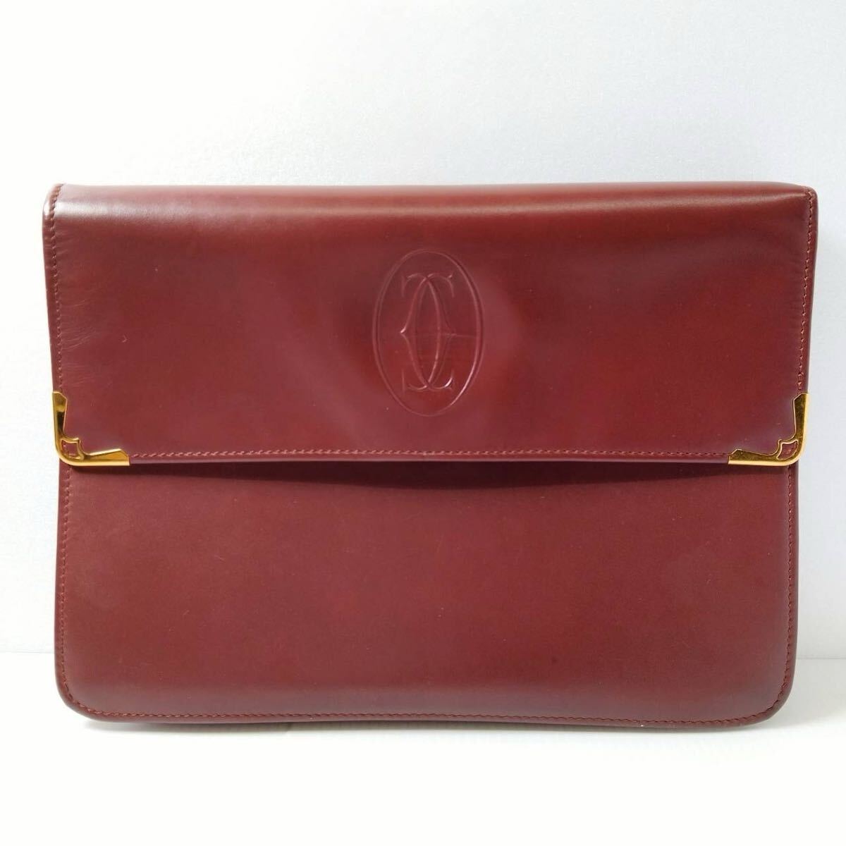 Cartier カルティエ セカンドバッグ マストライン レザー ボルドー ゴールド金具 クラッチバッグ レディース メンズ ポーチ ヴィンテージ拍卖