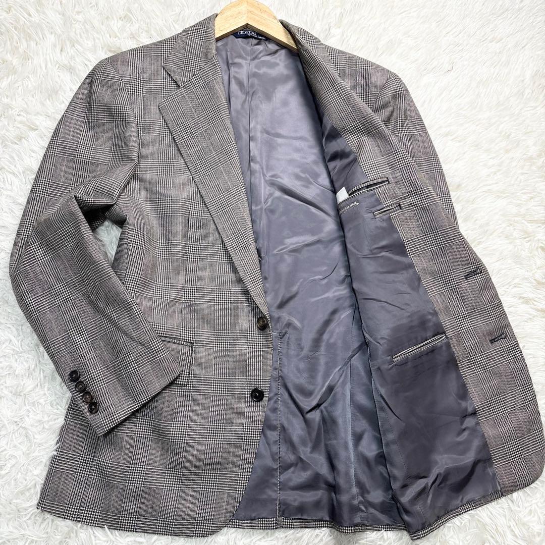 美品◎ラルフローレン RALPH LAUREN テーラードジャケット 千鳥柄 ビジネス A5 チェック M メンズ ブレザー 通勤 拍卖
