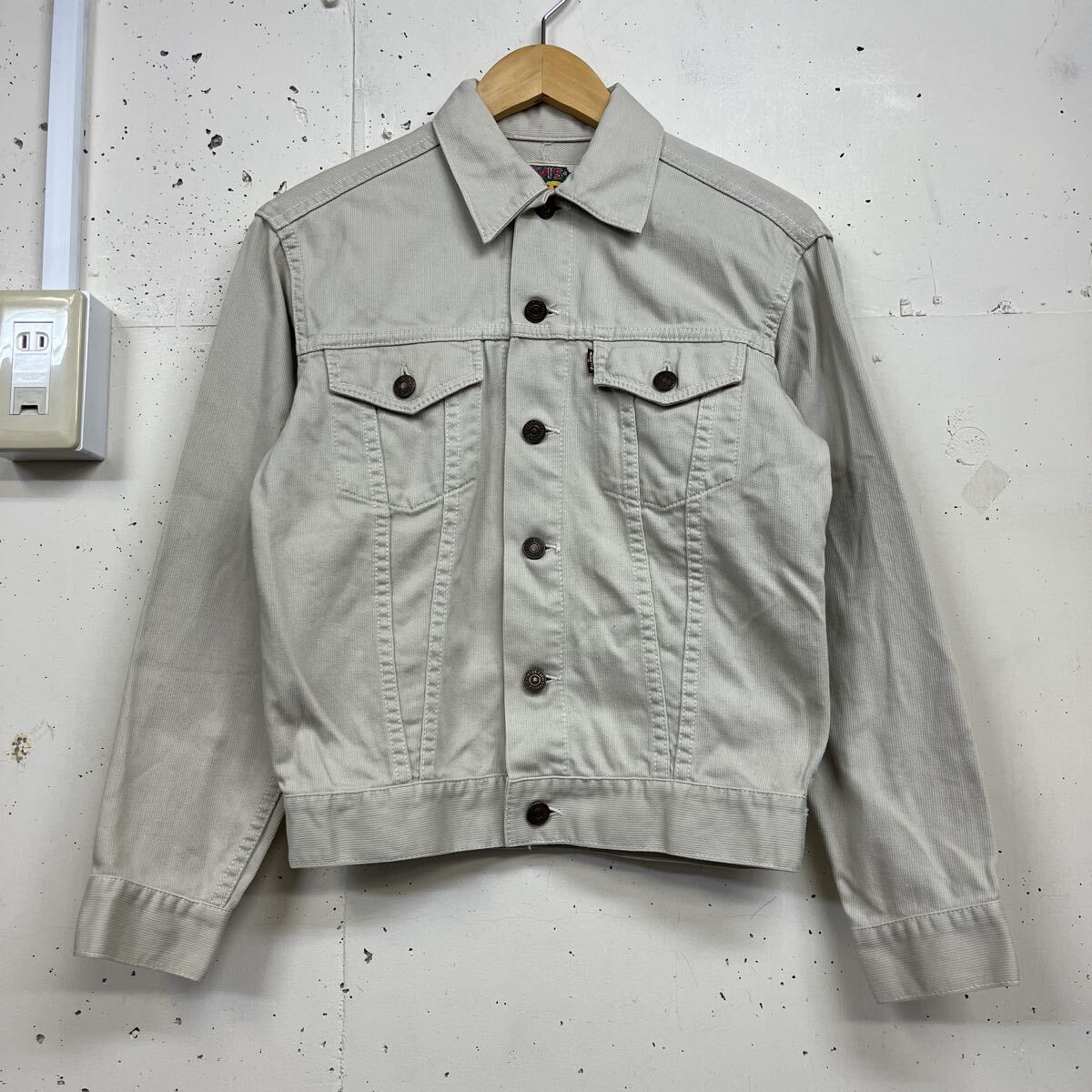 70s 70年代 Levis リーバイス SLIM FIT ピケ ジャケット BigE ベージュ メンズ ビンテージ vintage拍卖