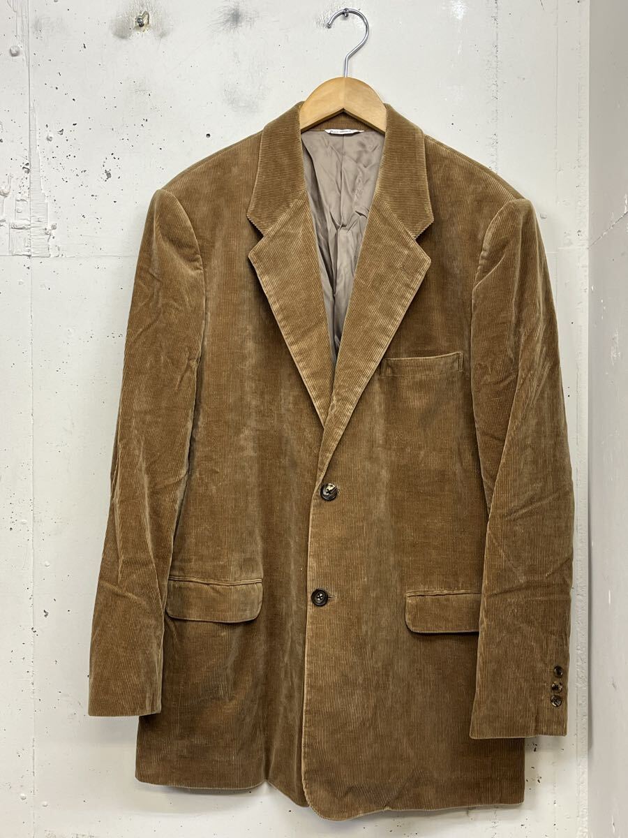 新品 papasパパス カシミア混紡 ストレッチ コーデュロイ 2ボタン コーデュロイ ジャケット テーラード キャメル 50 L 日本製 ロゴ総柄裏地拍卖