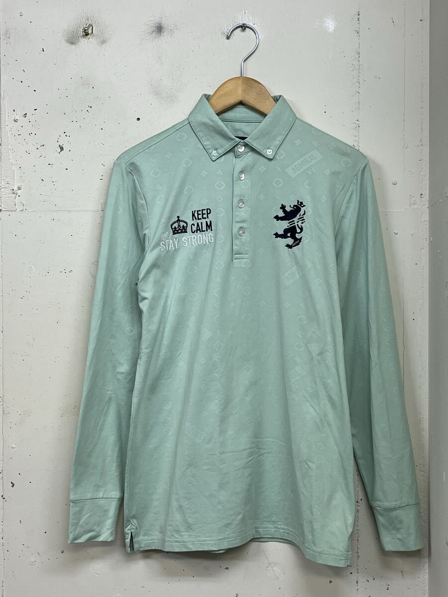 Admiral GOLF 速乾ストレッチ 半袖ポロシャツ M ミントグリーン ゴルフウエア拍卖