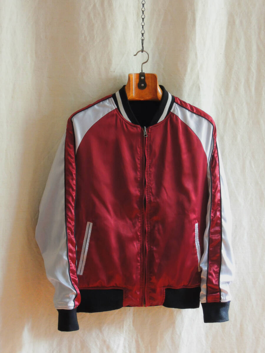 REQUEST リクエスト 両面 リバーシブル スカジャン スタジャン 黒 MA-1フライトジャケット アワードジャケット デザイナーズJKT Y2K 古着拍卖