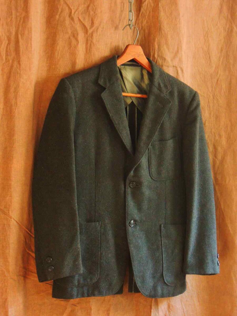 60s 70s ビンテージ UK 1960年代 1970年代 イギリス DELUXE MODE 2つ釦留め 純毛 ピュアウール テーラードジャケット英国製 古着 ブレザー拍卖