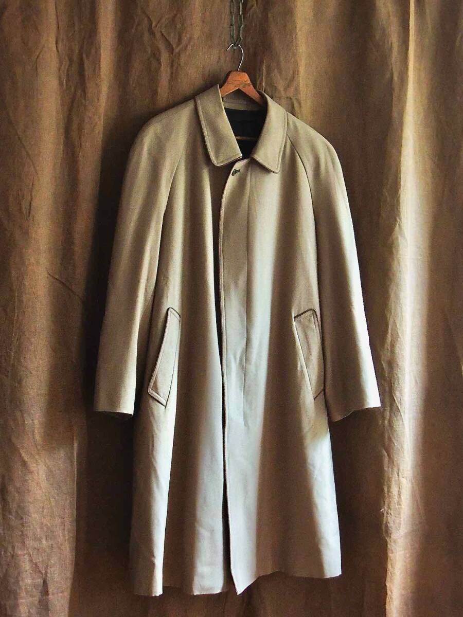 80s ビンテージ 1980年代 HILL CREST ヒルクレスト 純毛 ピュアウール ステンカラーコート 比翼 バルマカーンコート フランネルライナー90s拍卖