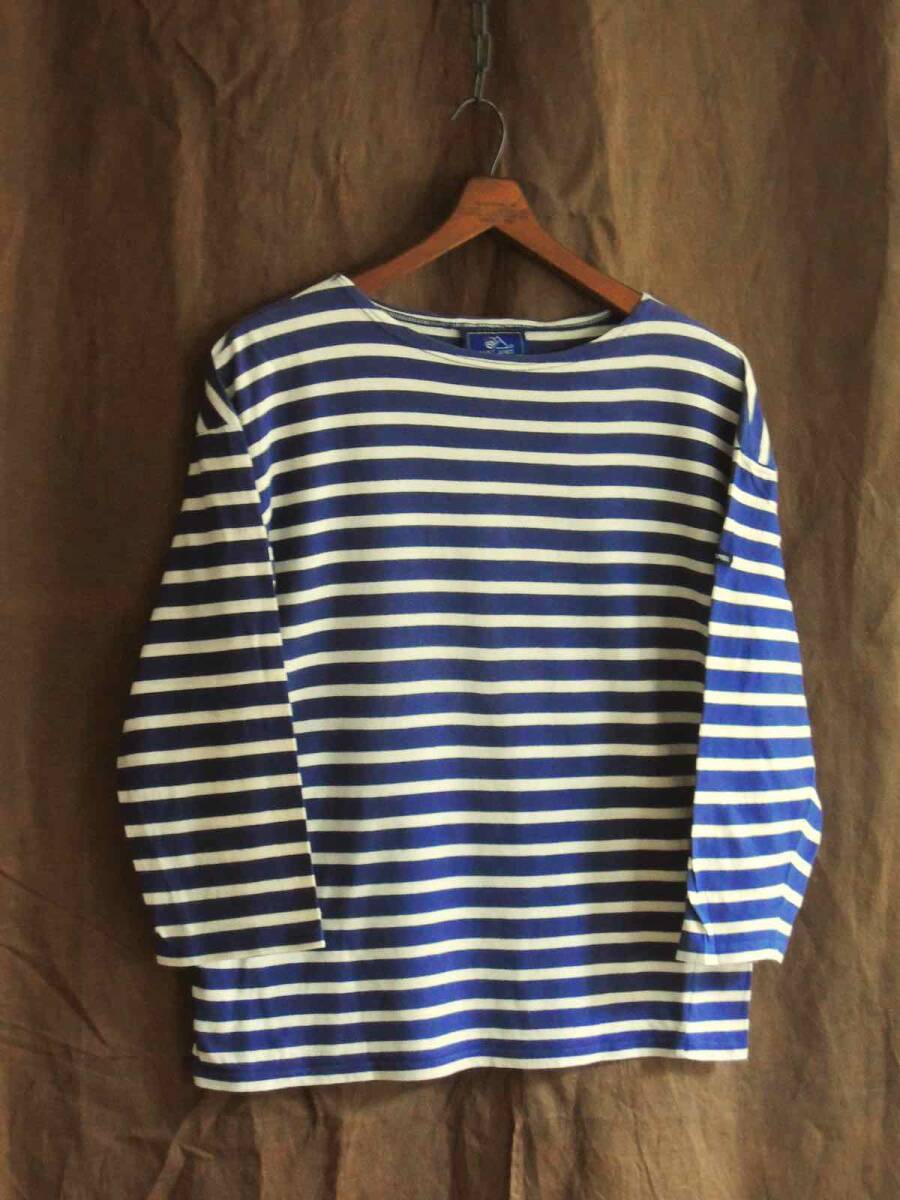 フランス製 SAINT JAMES セントジェームス PIRIAC ピリアック ネイビー×ホワイト横縞 ボーダー カットソー Tシャツ メンズ ユニセックス仏拍卖