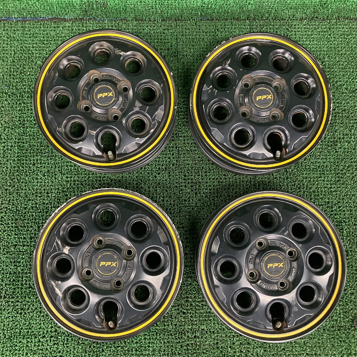 ♪♪PPX MIL:8 アルミホイール4本セット 12×3.50B +45 4H 100 2梱包(W7721)♪♪拍卖