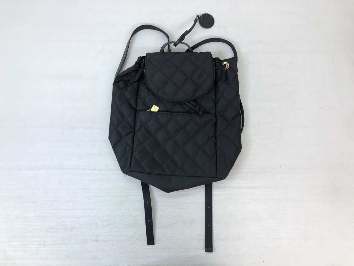 マリクレール marie claire レトロ クラシック ガーリー ゴールド金具 キルティング 巾着 リュック カバン レディース 背面ポケット有り 黒拍卖