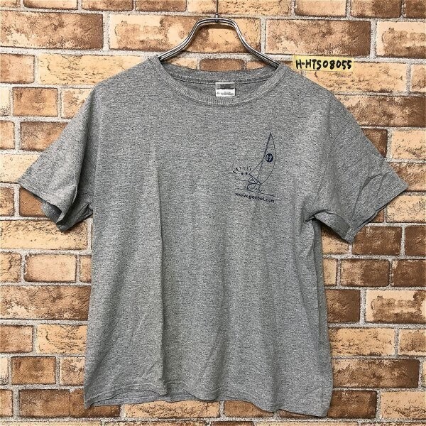 げんべい レディース バックプリント GILDANボディ 半袖Tシャツ L 杢グレー拍卖