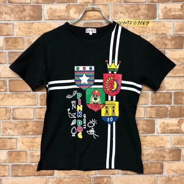 PINK DOG レディース プリント 半袖Tシャツ L 黒拍卖