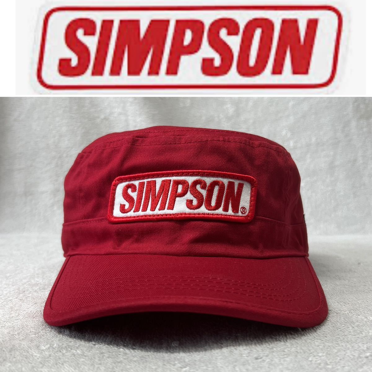 絶版 新品 SIMPSON SC-027 RED シンプソン ワークキャップ コットン 帽子 刺繍ワッペン A51012-3拍卖