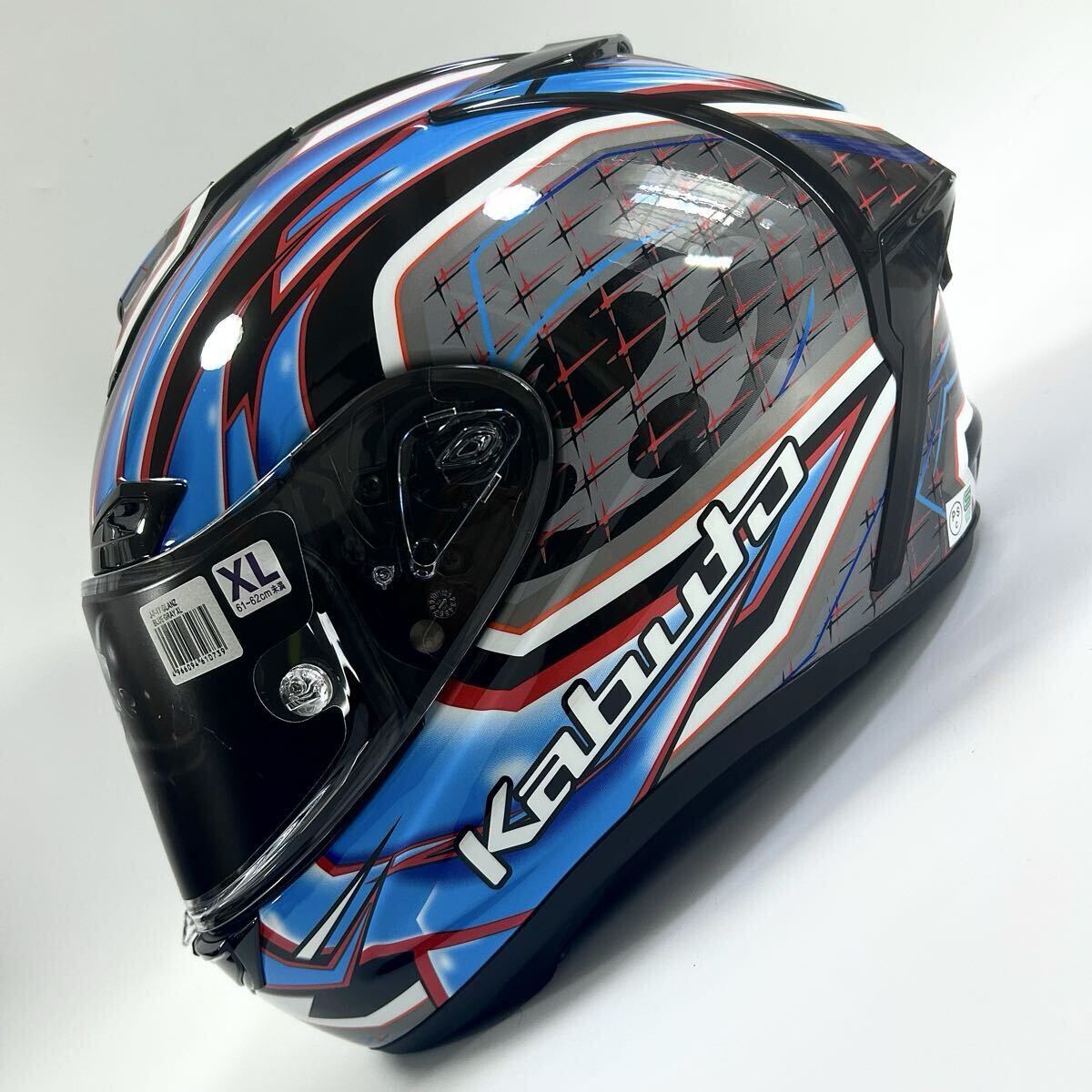 新品 FIM公認 OGK KABUTO F-17 GLANZ カブト F17 グランツ グラフィック ヘルメット BLUE GRAY DAF-1R 定価67100円 A71111-6拍卖