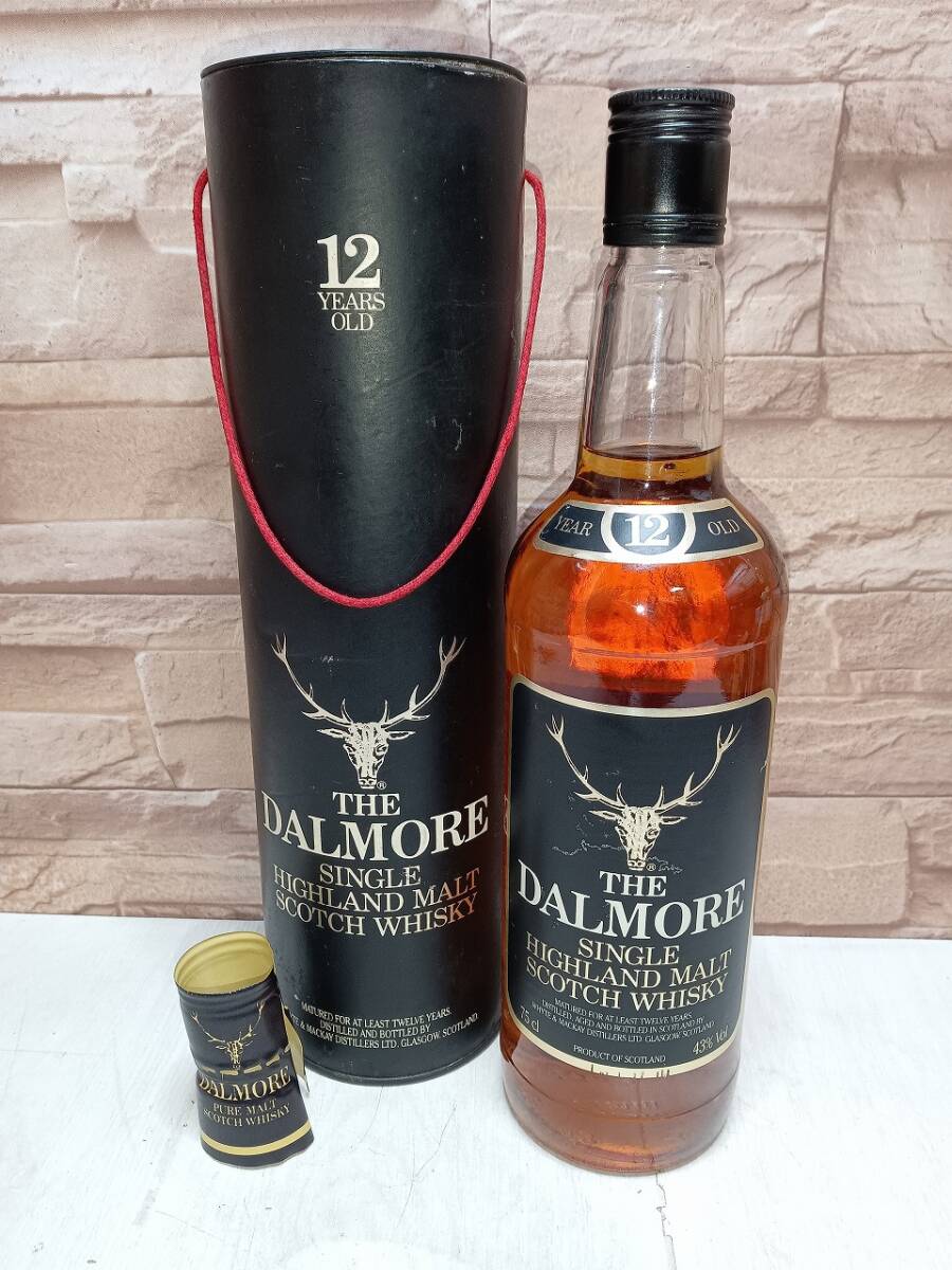 【未開栓・保管品】THE DALMORE ザ・ダルモア シングルモルト スコッチウイスキー 12年 ハイランド 43度 750ml 古酒 当時物 オールドボトル拍卖