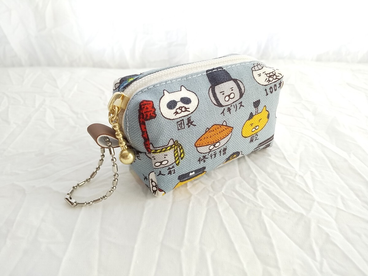 ★ハンドメイド★cat*猫優勝*ミニスクエアポーチ*小物入れ*ねこ拍卖