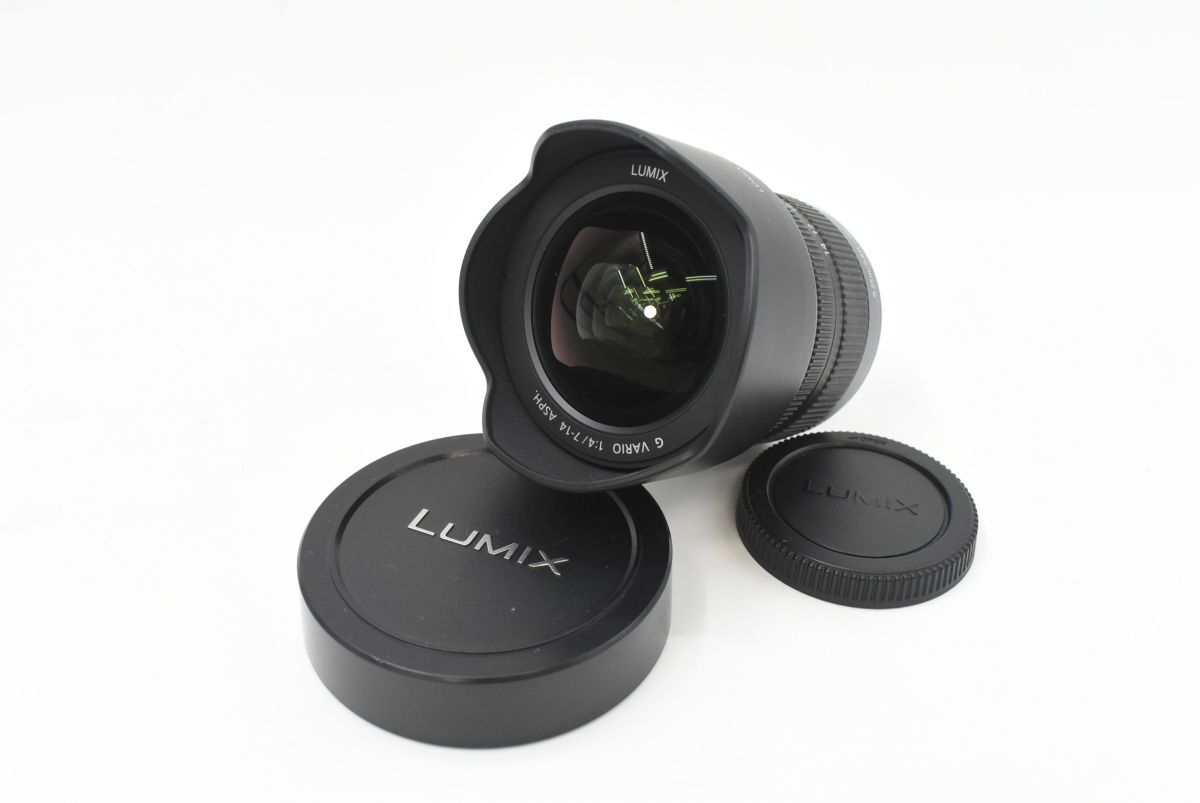 (1301S 1126H9) 1円~ Panasonic パナソニック カメラレンズ H-F007014 1:4/7-14 0.25m LUMIX 魚眼レンズ ワイド 花形レンズフード 現状品拍卖