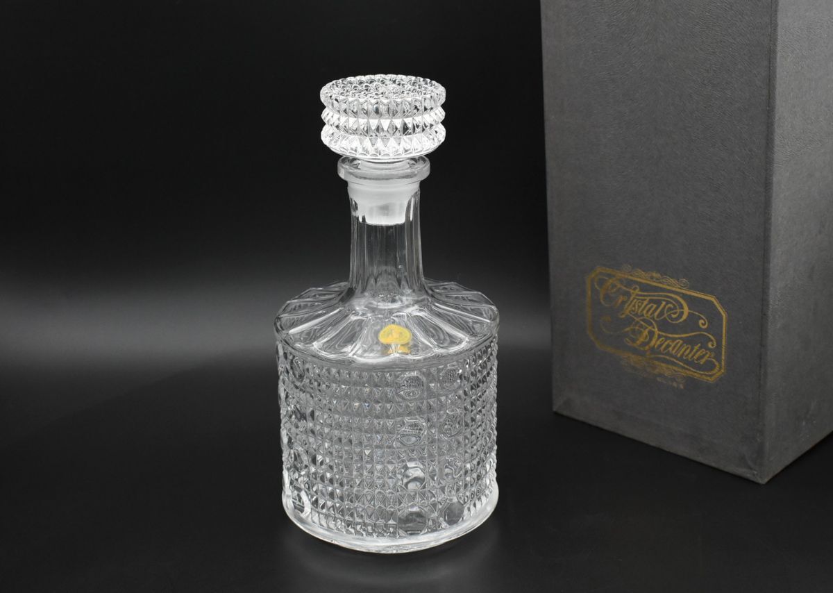 (1290M 1114H9) 1円~ YAMATO GLASS ヤマト硝子 クリスタル デキャンタ 酒器 デカンタ ガラス容器 デキャンタージュ拍卖