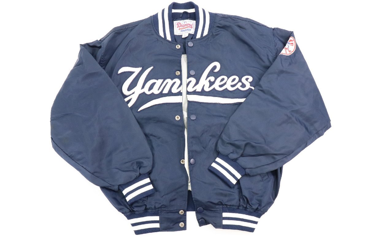 Diamond COLLECTION BY STARTER スターター ダイヤモンド コレクション スタジャン ブルゾン L ネイビー 系 服 MLB ヤンキース 3541-NA拍卖