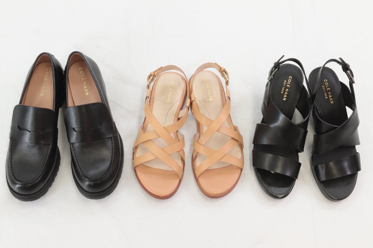 【3点】COLE HAAN コールハーン サンダル ローファ シューズ 靴 くつ サイズ 6 6 1/2 レディース まとめ売り 3835-SM拍卖