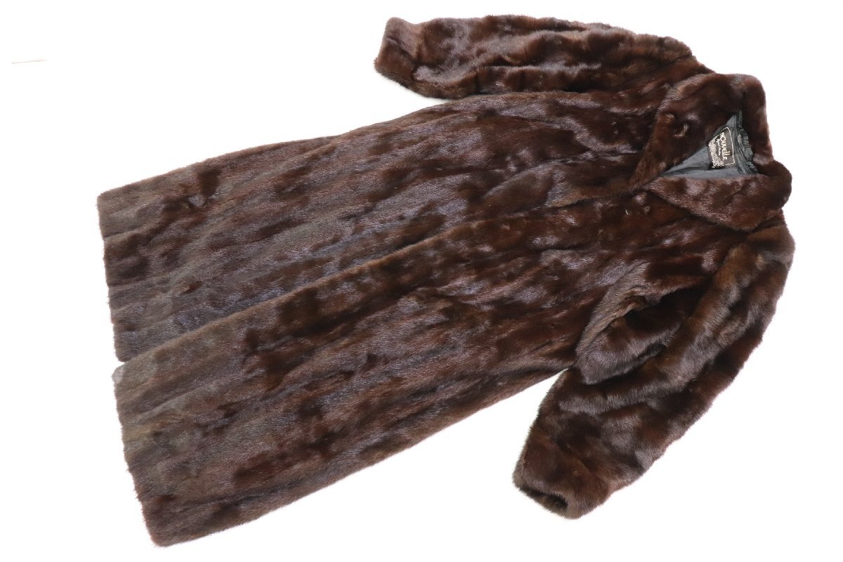 SAGA MINK サガミンク × NOUVELLE 毛皮 ファー ロング コート アウター ブラウン レディース 服 ファッション 3557-NA拍卖