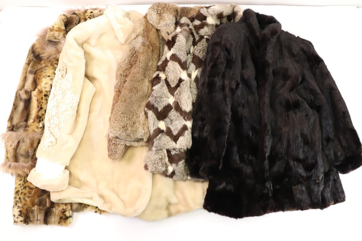 【5点】毛皮 ファー コート アウター 合皮 等含む サイズ 40 42 他 無地 柄物 レディース 服 まとめ売り 3573-NA拍卖