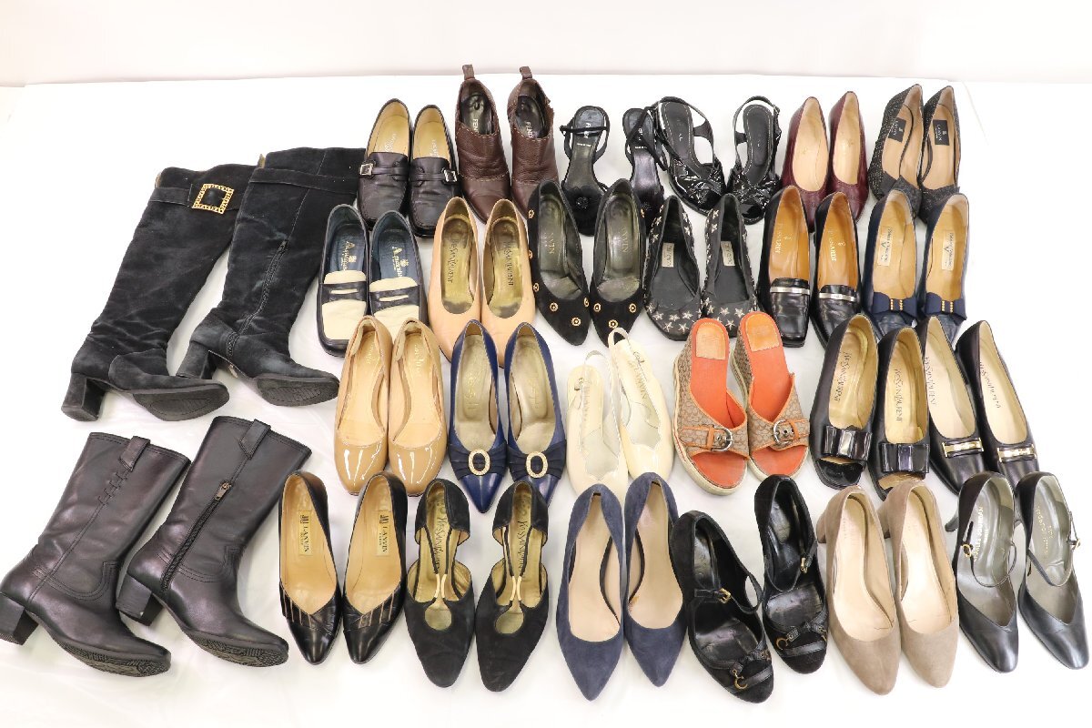 【26点】コーチ/FENDI/YSL/バレンチノ/LANVIN 等 パンプス サンダル ブーツ 等 シューズ 靴 サイズ 6 6 1/2 35 36 等 まとめ売り 3724-SM拍卖