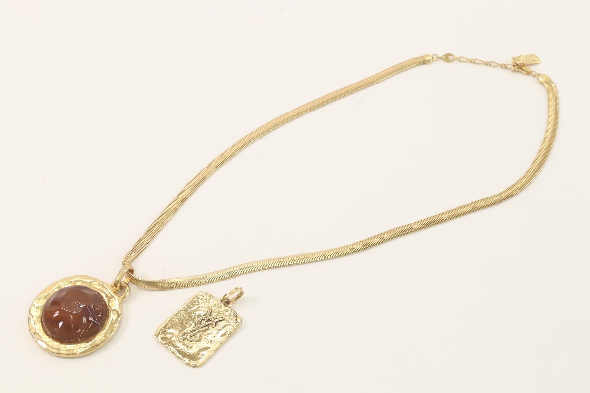 【2点】Yves Saint Laurent イブサンローラン YSL ゴールドカラー ヴィンテージ ネックレス トップのみ含む アクセサリー 3709-Y拍卖