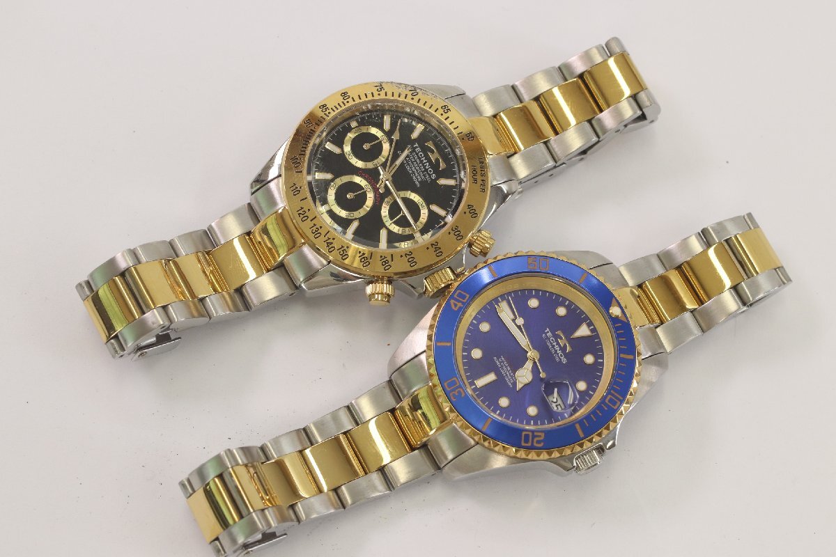 【2点】TECHNOS テクノス T4684 TSM402 クォーツ メンズ 腕時計 コンビカラー まとめ 3707-HA拍卖