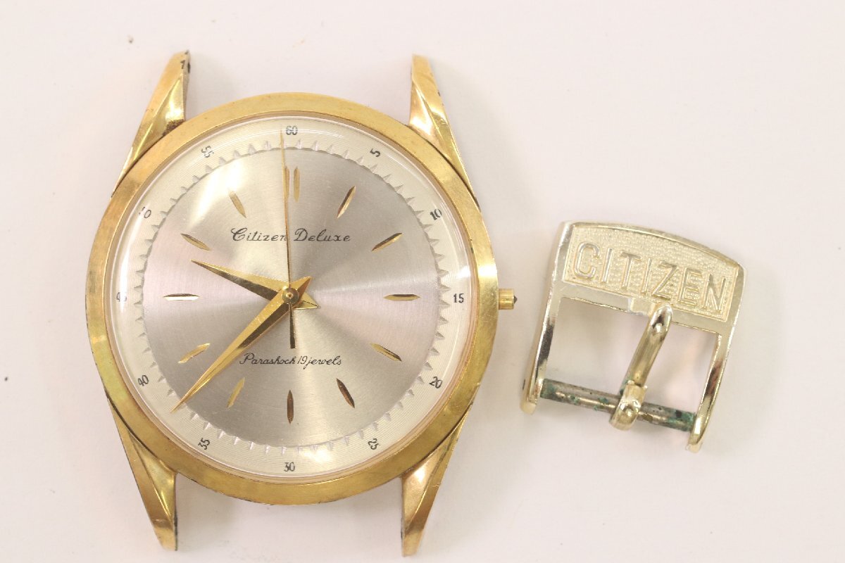 【ジャンク】Citizen Deluxe シチズン デラックス PARASHOCK 19石 514315 手巻き 腕時計 フェイスのみ アンティーク 3694-HA拍卖