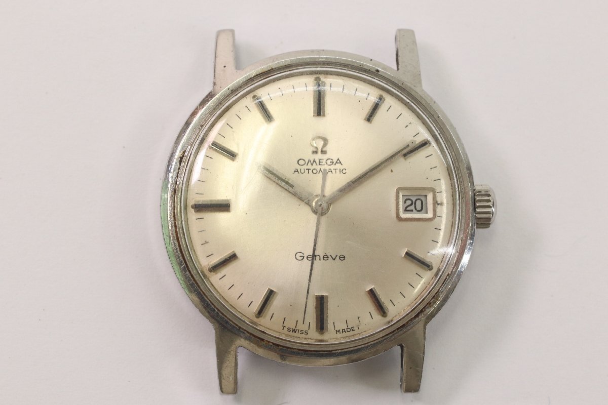 OMEGA オメガ Geneve ジュネーブ 166.070 Cal.565 自動巻き デイト メンズ 腕時計 シルバーカラー フェイスのみ 稼働品 3861-HA拍卖