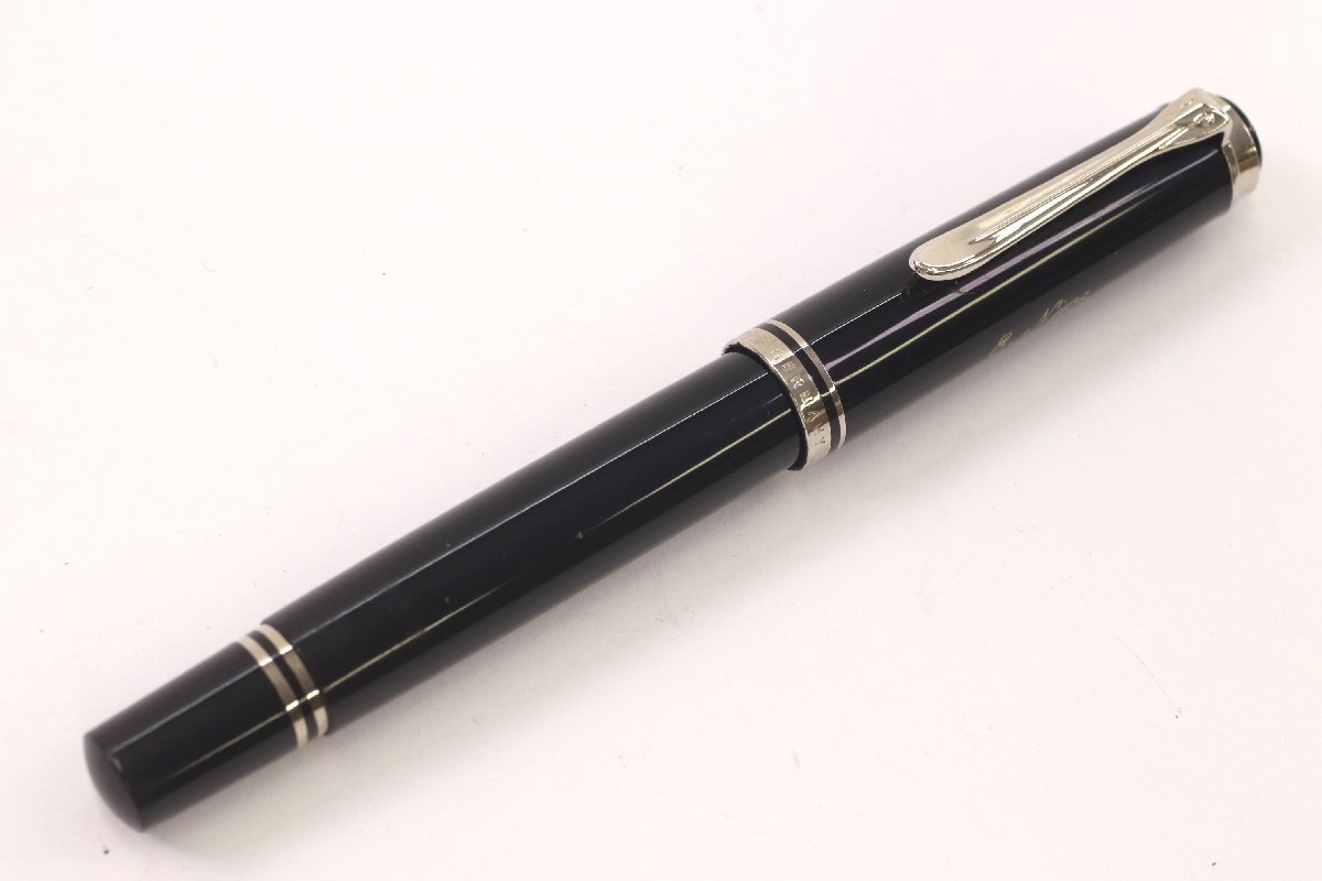 PELIKAN ペリカン 万年筆 Souveran スーベレーン ペン先 14C 585 刻印 ネーム刻印有 文具 ブラック 筆記用具 3990-SM拍卖
