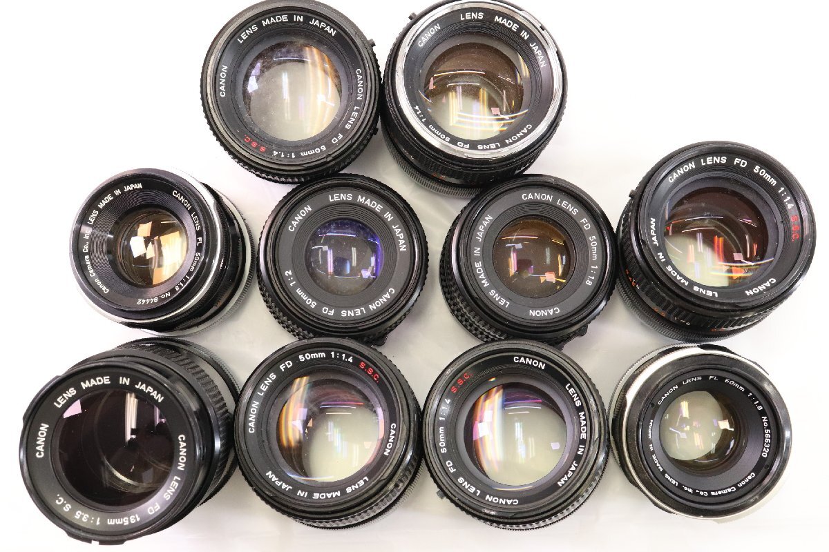 【10点】CANON キャノン FD 50mm F1.4 S.S.C./50mm F1.8/FL 等 一眼レフ カメラレンズ 単焦点レンズ まとめ売り 4019-Y拍卖