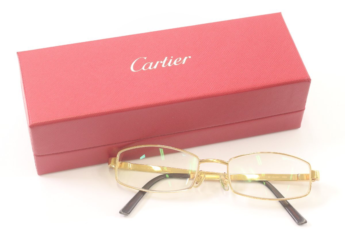 Cartier カルティエ 53□18 140 ラブ ビス モチーフ ゴールドカラー 度入り 眼鏡 メガネ アイウェア 4583-Y拍卖