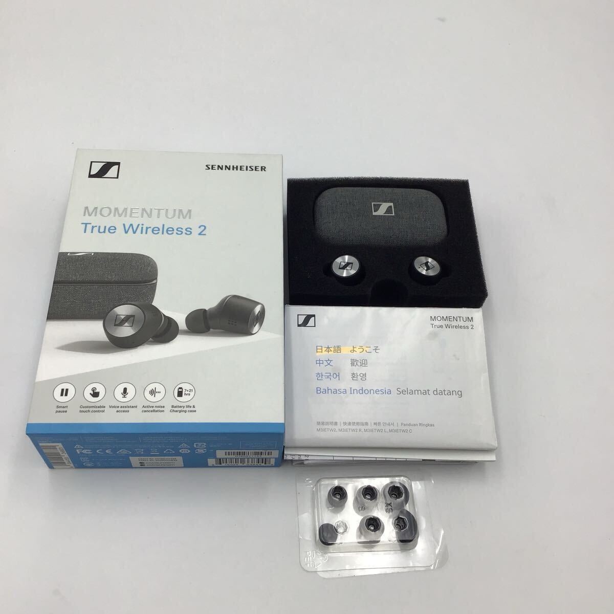 MOMENTUM True Wireless2 SENNHEISER ワイヤレスイヤホン イヤホン モメンタム ゼンハイザー ブラック 通電確認のみ拍卖