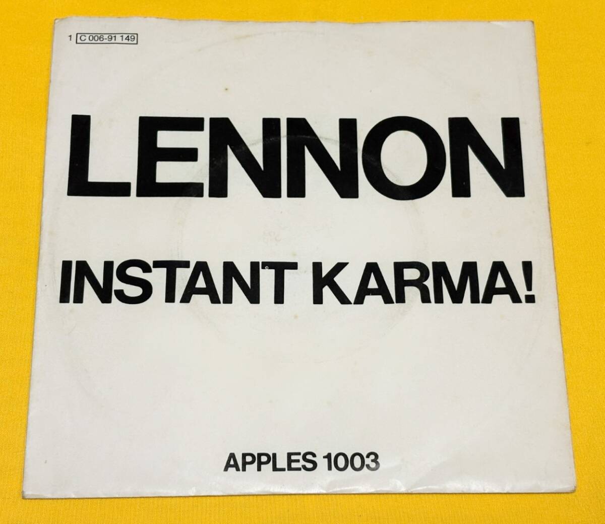 ◆ドイツORG◆ JOHN LENNON / INSTANT KARMA! ◆貴重ジャケット付き /EP10枚まで送料230円拍卖