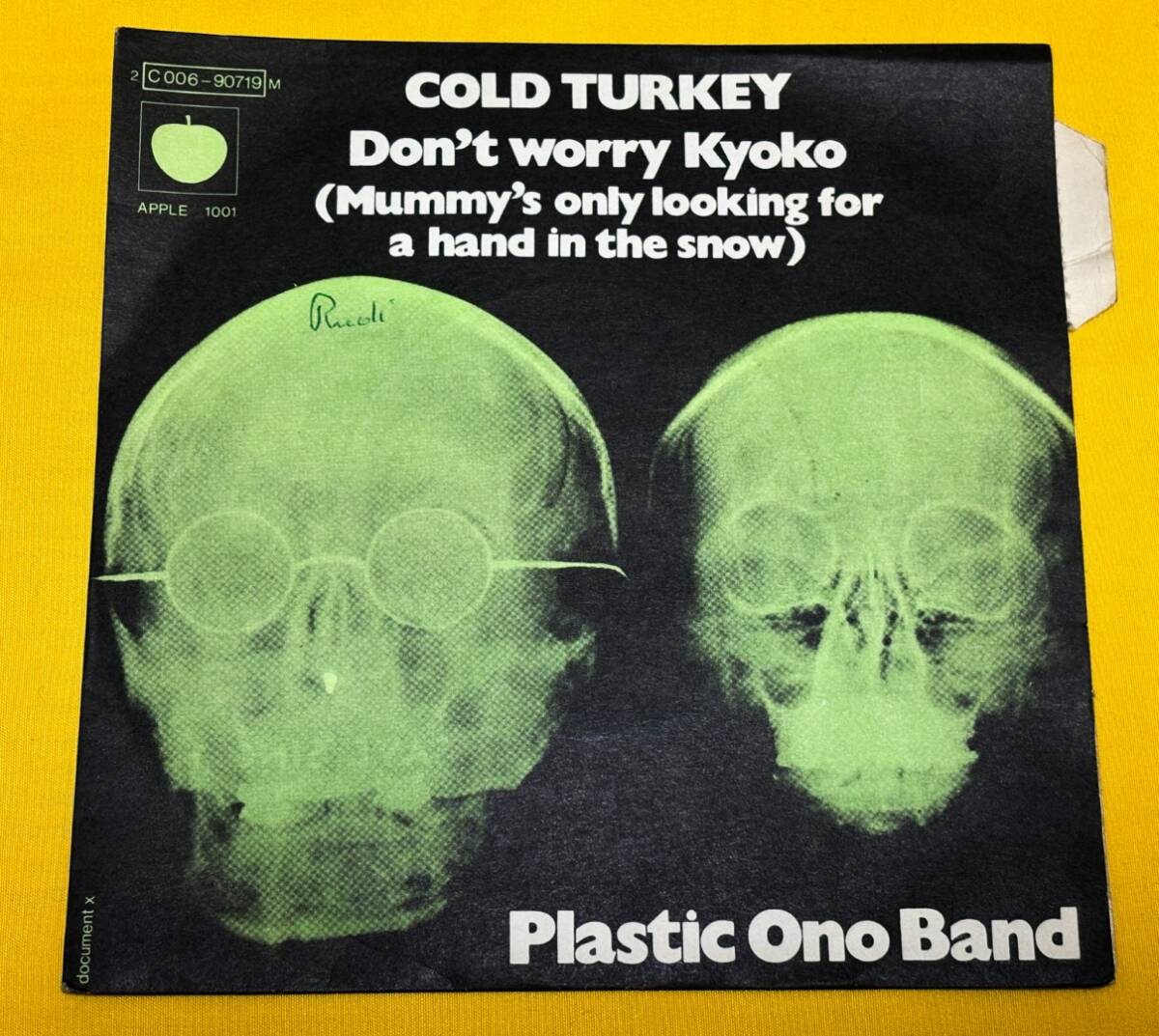 ◆フランスORG◆ PLASTIC ONO BAND / JOHN LENNON / COLD TURKEY ◆貴重ジャケット付き /EP10枚まで送料230円拍卖