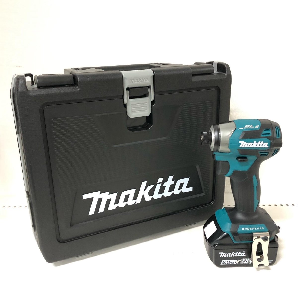 ▼▼ MAKITA マキタ コードレス式 18V 充電式インパクトドライバ 充電器・充電池2個・ケース付 PSEマーク有 TD173DRGX ブルー 未使用に近い拍卖