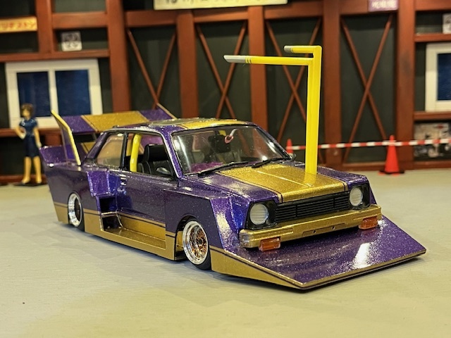 1/20 スズキアルト 完成品フルシルエット チバラギ仕様 デッパ 竹ヤリ ヤングオート 旧車 族車 街道レーサー グラチャン シャコタン 改拍卖