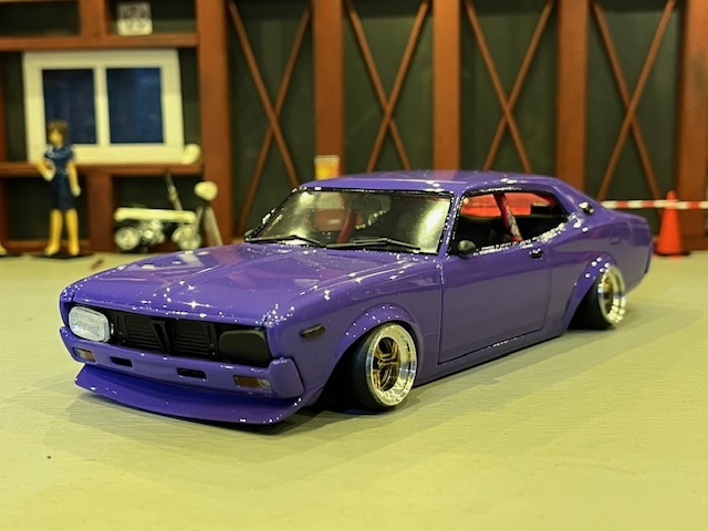 1/24 130ローレル 完成品 ブタケツ SGX シャドー チンスポ シャコタン 旧車 族車 街道レーサー グラチャン シャコタン 改 ヤングオート拍卖