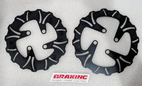 ★カワサキ KSR110用 社外ブレーキディスクローター前後セット 前200mm/後190mm 厚さ4mm拍卖