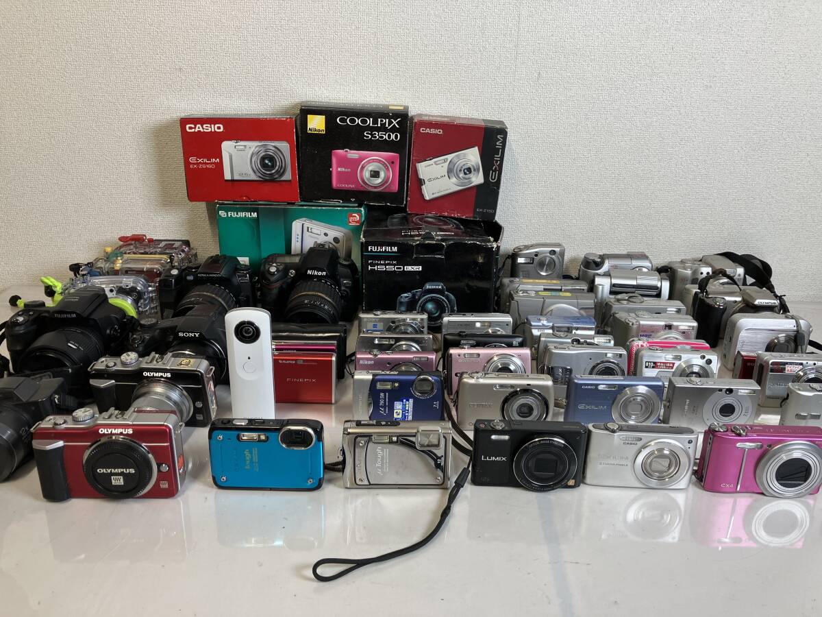 未検品 デジカメ 50台 まとめ NIKON SONY CASIO OLUMPUS CANON RICOH など LUMIX/CYBER/E-PL1/コンパクトデジタルカメラ コンデジ デジ眼拍卖