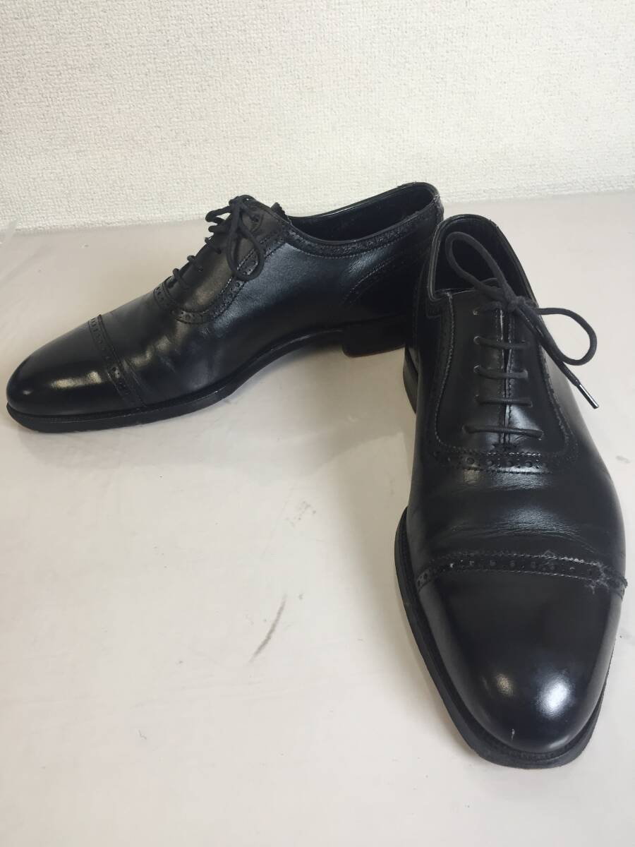 PO11 Crockett&Jones クロケットアンドジョーンズ 5193 ALBANY 5 BLACK パンチドキャップトゥ ドレスシューズ 5 英国製拍卖